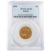 Image 1 : 1908 $5 Indian Head Half Eagle Gold Coin PCGS AU53