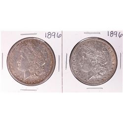 Lot of (2) 1896 $1 Morgan Silver Dollar Coins