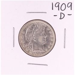 1909-D Barber Quarter Coin