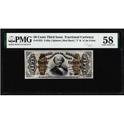 1863 Fifty Cents Third Issue Fractional Note Fr.1325 PMG Choice About Uncirculated 58