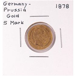 1878 Germany-Prussia 5 Mark Gold Coin