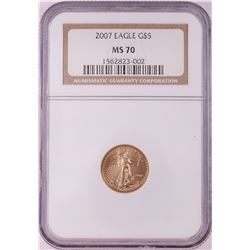 2007 $5 American Gold Eagle Coin NGC MS70