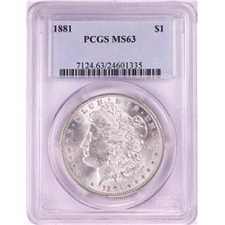 1881 $1 Morgan Silver Dollar Coin PCGS MS63