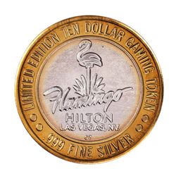 .999 Silver Flamingo Hilton Las Vegas, Nevada $10 Casino Limited Edition Gaming Token