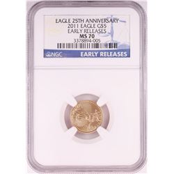 2011 $5 American Gold Eagle Coin NGC MS70 Early Releases