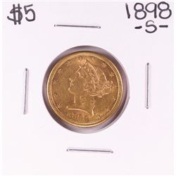1898-S $5 Liberty Head Half Eagle Gold Coin