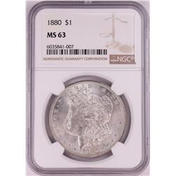1880 $1 Morgan Silver Dollar Coin NGC MS63