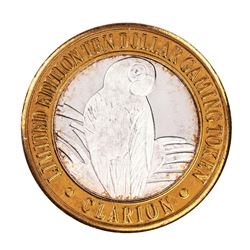 .999 Silver Clarion Hotel & Casino Reno, Nevada $10 Limited Edition Gaming Token