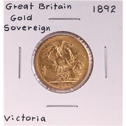 1892 Great Britain Sovereign Gold Coin