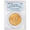 Image 1 : Wells Fargo 1908 No Motto $20 St. Gaudens Double Eagle Gold Coin PCGS MS67