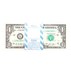 Pack of (100) Consecutive 2013 $1 Federal Reserve STAR Notes San Francisco