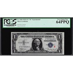 1935A $1 "R" Experimental Silver Certificate Note Fr.1609 PCGS Very Choice New 64PPQ