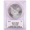 Image 2 : 2015 $1 American Silver Eagle Coin PCGS MS70 John Mercanti Signature First Strike