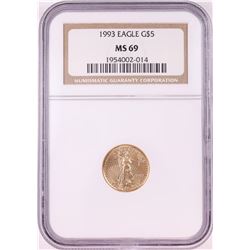 1993 $5 American Gold Eagle Coin NGC MS69