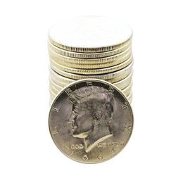 Roll of (20) Brilliant Uncirculated 1964 Kennedy Half Dollar Coins