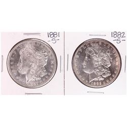 Lot of 1881-S & 1882-S $1 Morgan Silver Dollar Coins