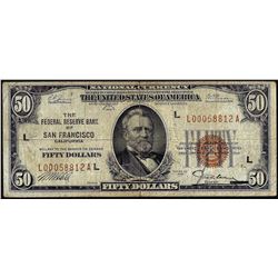 1929 $50 Federal Reserve Bank of San Francisco