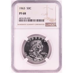 1963 Proof Franklin Half Dollar Coin NGC PF68