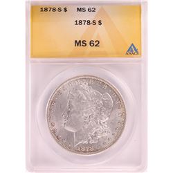 1878-S $1 Morgan Silver Dollar Coin ANACS MS62