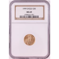 1999 $5 American Gold Eagle Coin NGC MS69