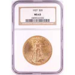 1927 $20 St. Gaudens Double Eagle Gold Coin NGC MS63