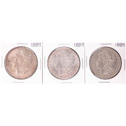 Lot of (3) 1889 $1 Morgan Silver Dollar Coins