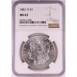 1881-O $1 Morgan Silver Dollar Coin NGC MS63
