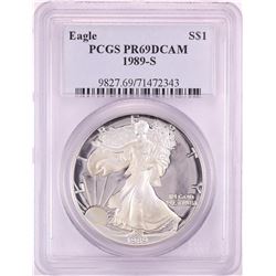 1989-S $1 Proof American Silver Eagle Coin PCGS PR69DCAM