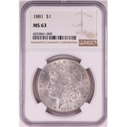1881 $1 Morgan Silver Dollar Coin NGC MS63