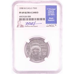 1998-W $50 Proof American Platinum Eagle Coin NGC PF69 Ultra Cameo Jeppson Signature