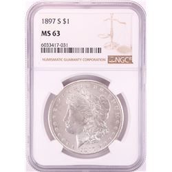 1897-S $1 Morgan Silver Dollar Coin NGC MS63