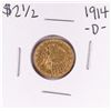 Image 1 : 1914-D $2 1/2 Indian Head Quarter Eagle Gold Coin