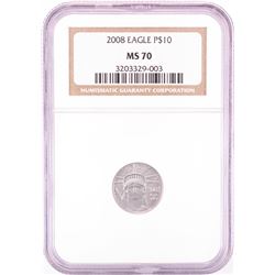 2008 $10 American Platinum Eagle Coin NGC MS70
