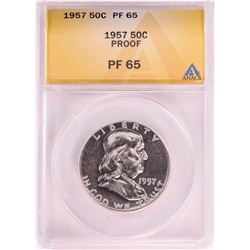 1957 Proof Franklin Half Dollar Coin ANACS PF65