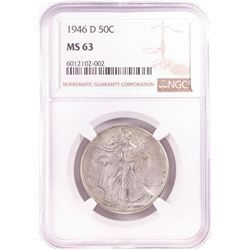 1946-D Walking Liberty Half Dollar Coin NGC MS63