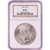 Image 1 : 1923 $1 Peace Silver Dollar Coin NGC MS65