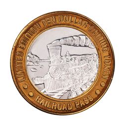 .999 Silver Railroad Pass Casino Henderson, Nevada $10 Limited Edition Gaming Token