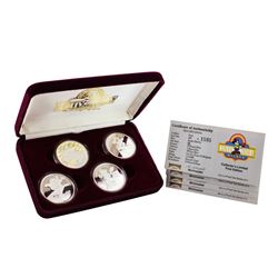 1989 Rarities Mint Disney Hollywood Mickey Limited Edition 4pc Silver Set w/Box & COA