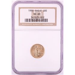 1990 $5 American Gold Eagle Coin NGC MS69