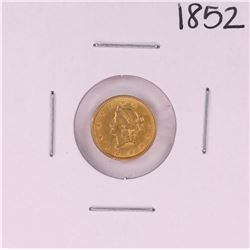 1852 Type 1 $1 Liberty Head Gold Dollar Coin