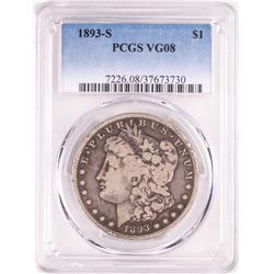 1893-S $1 Morgan Silver Dollar Coin PCGS VG08