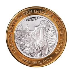 .999 Fine Silver Treasure Island Las Vegas, Nevada $10 Limited Edition Gaming Token