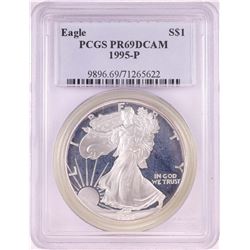1995-P $1 Proof American Silver Eagle Coin PCGS PR69DCAM