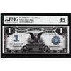 Image 1 : 1899 $1 Black Eagle Silver Certificate Note Fr.235 PMG Choice Very Fine 35