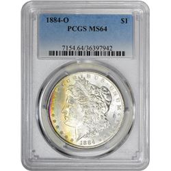 1881-S $1 Morgan Silver Dollar Coin PCGS MS64 Amazing Toning
