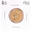 Image 1 : 1913 $5 Indian Head Half Eagle Gold Coin