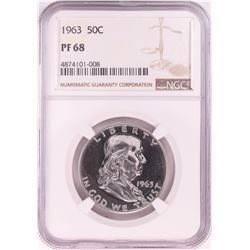 1963 Proof Franklin Half Dollar Coin NGC PF68