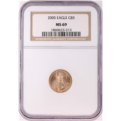 2005 $5 American Gold Eagle Coin NGC MS69