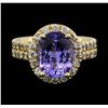 Image 1 : 14KT White Gold 3.26 ctw Tanzanite and Diamond Ring