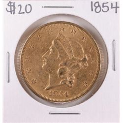 1854 Type 1 $20 Liberty Head Double Eagle Gold Coin